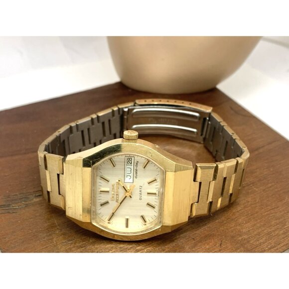 Bulova Accutron Men's Watch Vintage 1970's N7 Swiss Quartz 3669 Gold Steel 35mm - Picture 10 of 16